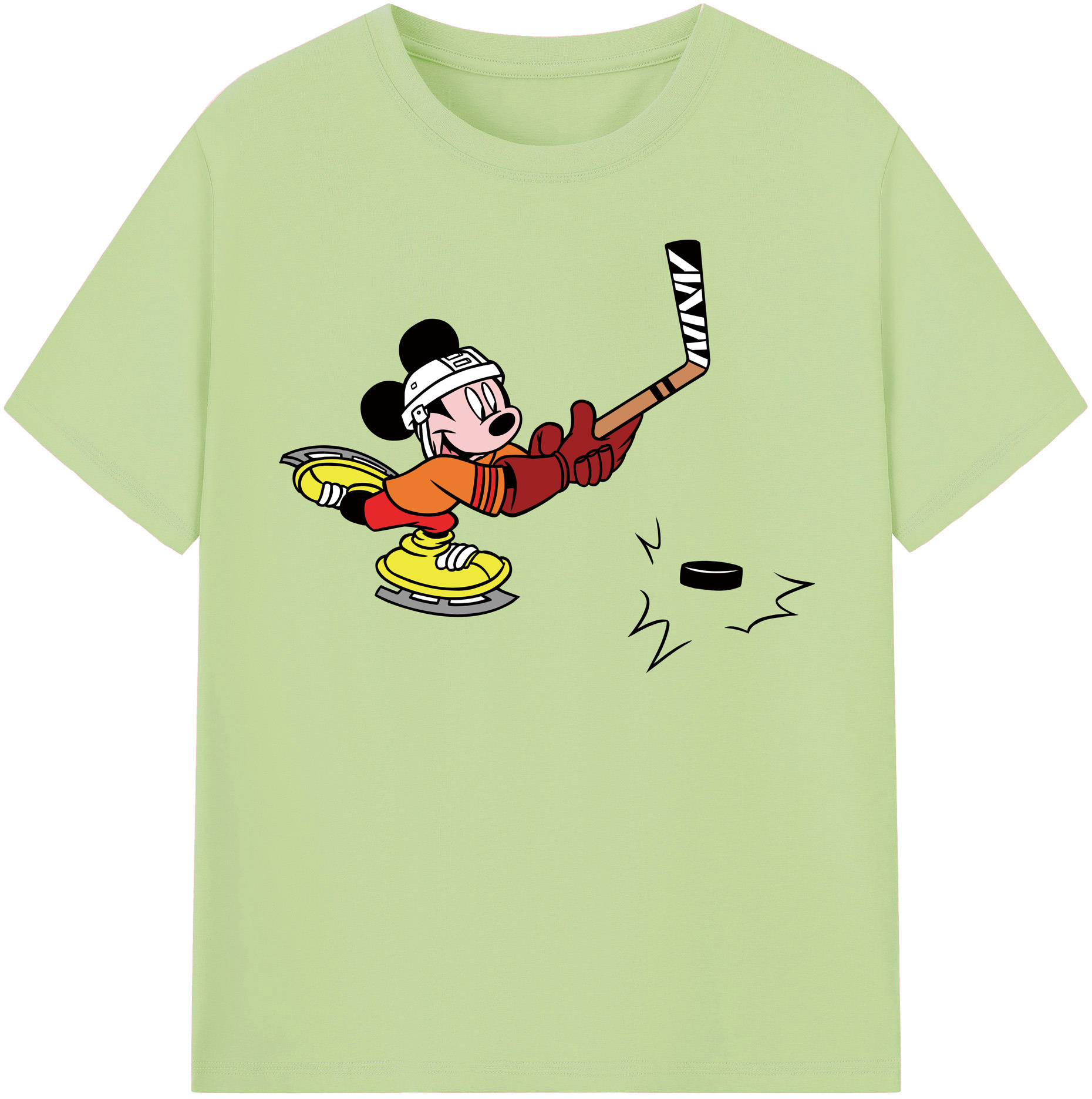 （画像用） ミッキーマウス Mickey Mouse 綿100％半袖Tシャツ（フロントプリント）